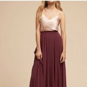 BHLDN Anthropologie Jenny Yoo Hampton Skirt Luxe Chiffon with coodinating Silk T